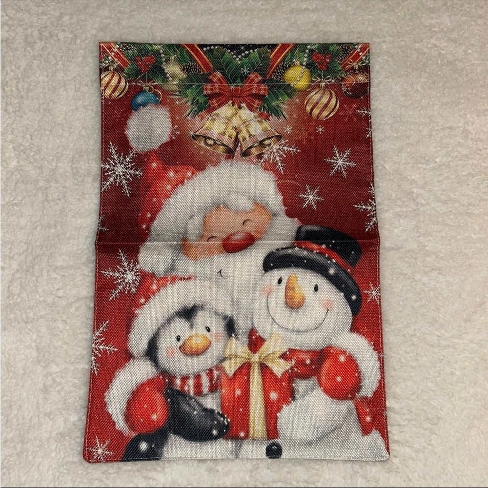 Holiday Santa Christmas Small Flag Snowman Penguin NEW